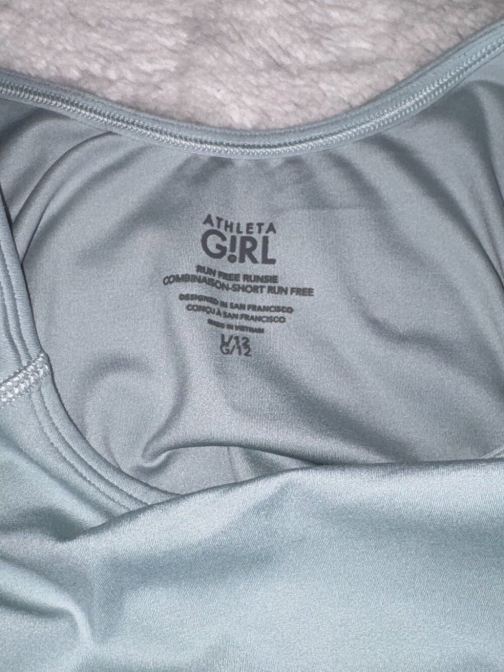 Athleta Girl Blue Run Free Romper — Size L/12 - Picture 2 of 2